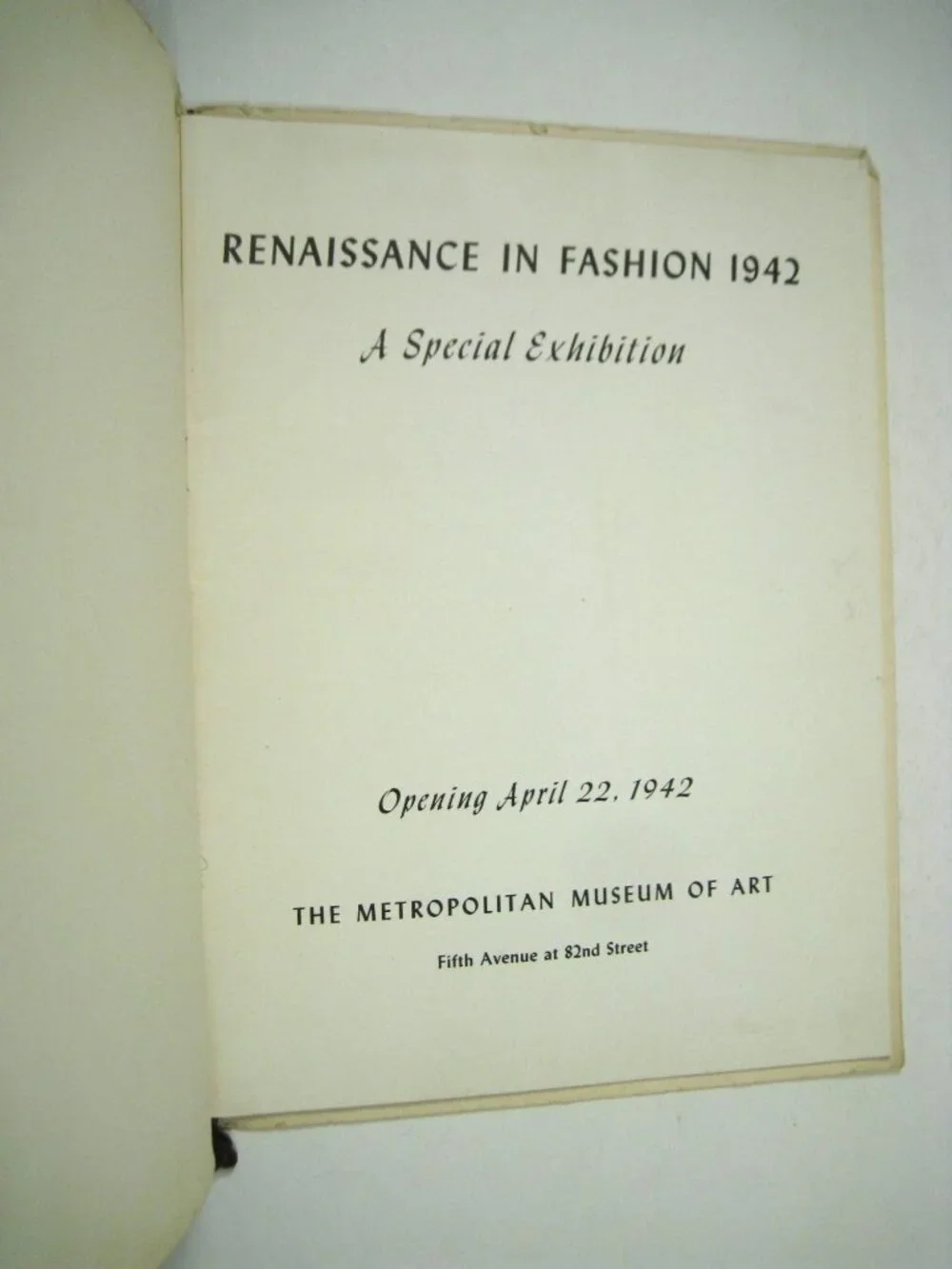 Renaissance In Fashion 1942 Program Metropolitan Museum Of Art Vintage
